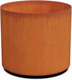 Plantercraft Large Round Corten Steel Planters (20x18 Inch) - Large Outdoor Planters for Outdoor Plants, Modern Weathering Metal Planter for Patio, Deck, and Garden Entryway
