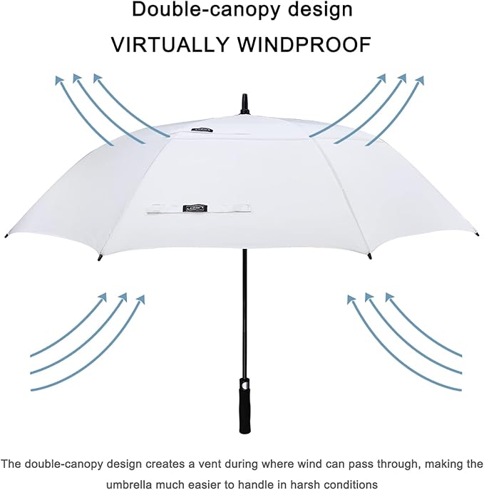 G4Free 47/54/62/68/72 Inch Automatic Open Golf Umbrella Oversize Extra Large Double Canopy Vented Windproof Waterproof Stick Umbrellas
