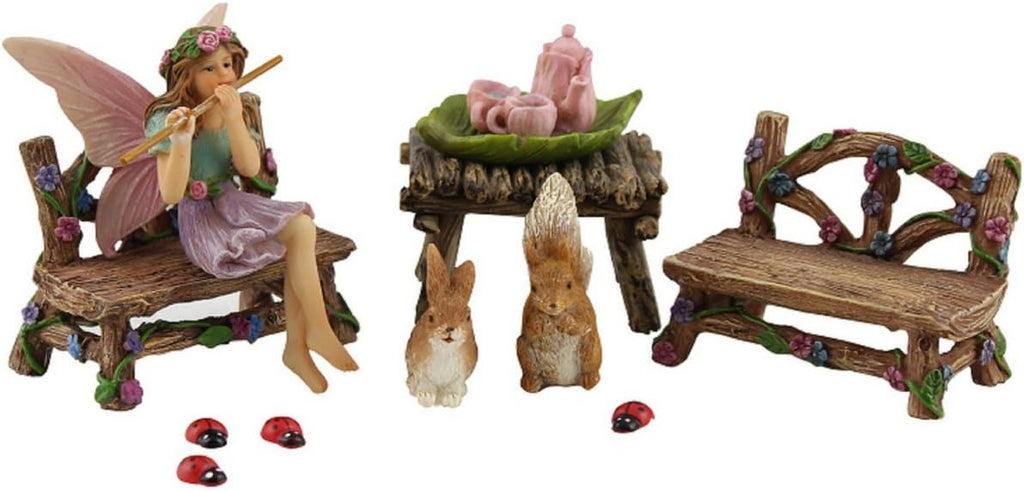PRETMANNS Fairies for Fairy Garden Accessories Kit, 14 Piece Fairy Set | Fairy Garden Accessories Kit, Figurines & Garden Fairy Ornament, Furniture Included, Bunny, Squirrel & Ladybugs