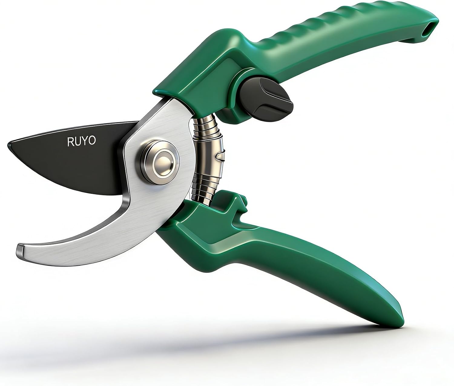 Bypass Pruning Shears, 3/8-Inch Cut Capacity Garden Clippers, Gardening Scissors with Sharp, Rust Resistant Steel Blade (Green, 3/8'')