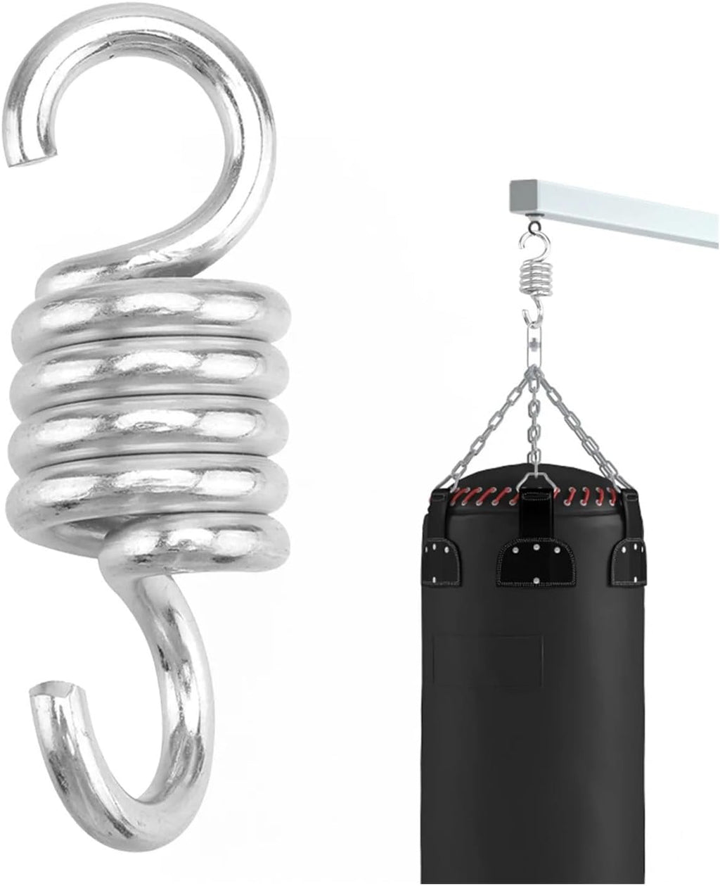 Hammock Chair Spring 2 Pcs 500KG/650KG Steel Hammock Spring Heavy Duty Extension Hook Punch Bag Hanger Swing Chair Garden Furniture Accessory(7mm)