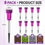 Halloween Solar Lights Outdoor Waterproof Purple Landscape Lights, 8 Pack | Halloween Solar Pathway Lights Purple Led Yard Lights for Walkway,Path with Auto On/Off Lighting Halloween Decor