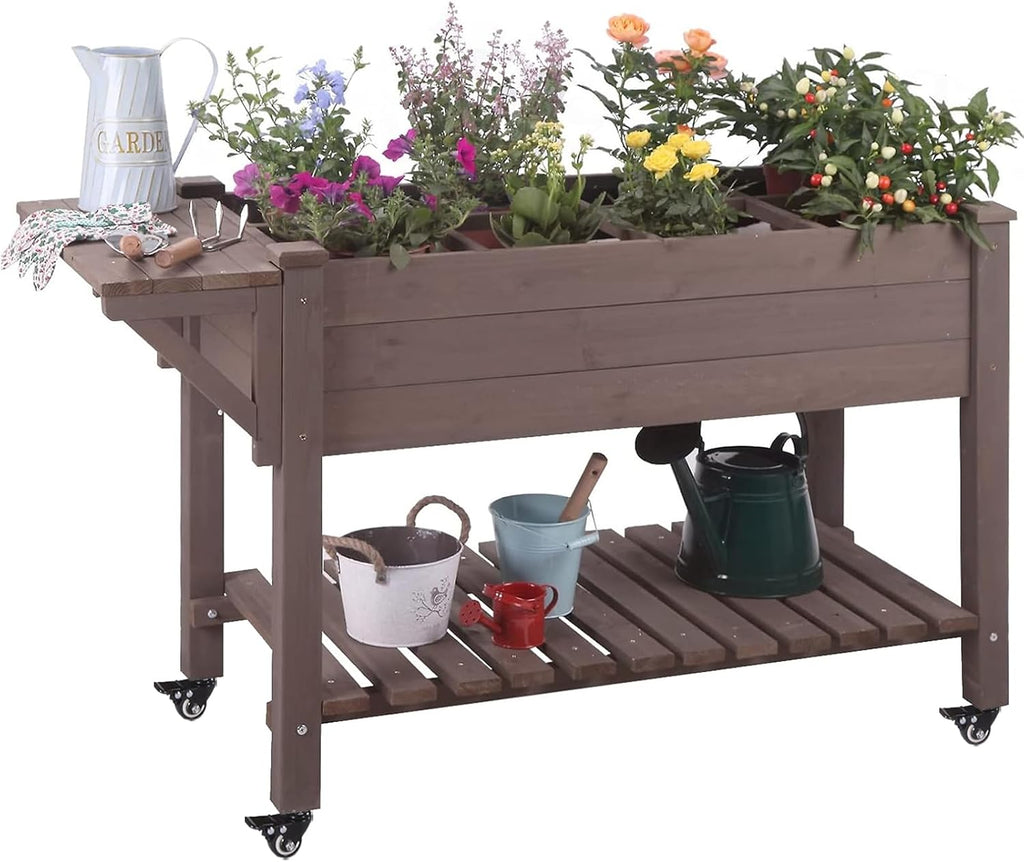 gutinneen raised garden bed mobile outdoor planter box, view 9