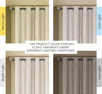 H.VERSAILTEX Linen Blackout Curtain Durable Thick Textured Linen Look 100% Blackout Patio Door Curtain Anti Rust Grommet Extra Wide Sliding Door Curtain Panel, W100 x L84 inch - Natural