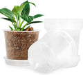 7 Inch Clear Nursery Pots for Plants with Sacuers 15 Pack, Plastic Flower Pots with Drainage Holes, Variety Pack Seedlings Garden Pot for Indoor Outdoor (7 inch)
