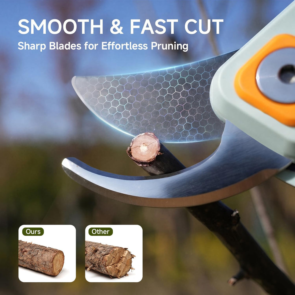 PrunePro® 8.2" Pruning Shears Ultra Sharp Lightweight Bypass Plant Clippers | German Stainless Steel Adjustable Handle Width Ergonomic Small Hands Arthritis Friendly Effortless Cut Up to 1" Garden Tools