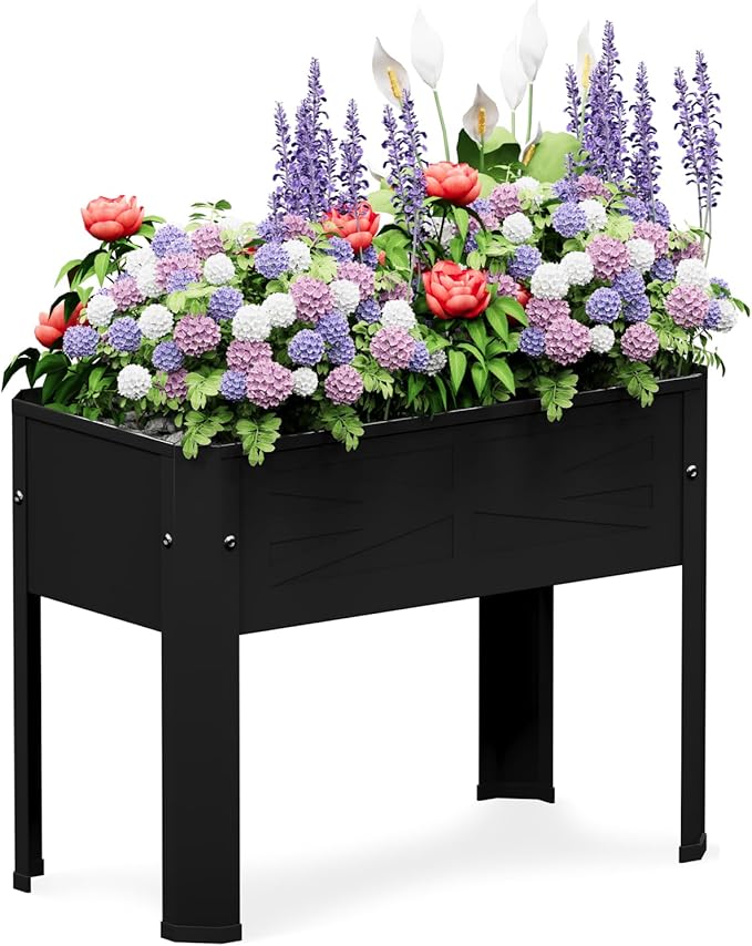 Raised Garden Bed with Tall Legs, Elevated Metal Planter Box for Vegetables, Herbs, Flowers - Outdoor Use in Backyard, Patio, Balcony & Deck