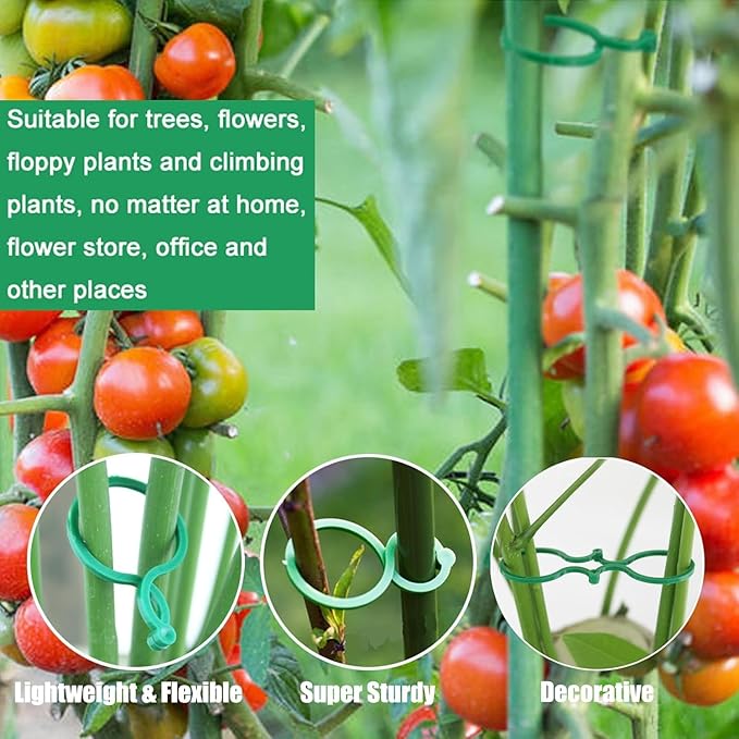 Hysagtek 200 Pcs Plant Clips for Climbing Plants Garden Clips Plant Support Clip for Tomato Gardening Clip for Support & Securing Plants