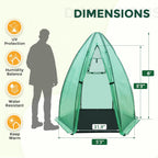 eagle peak portable mini dome greenhouse with zippered, close-up detail