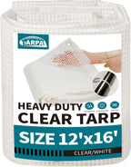 tarpal 12'x16' clear white tarp heavy duty waterproof, main product view