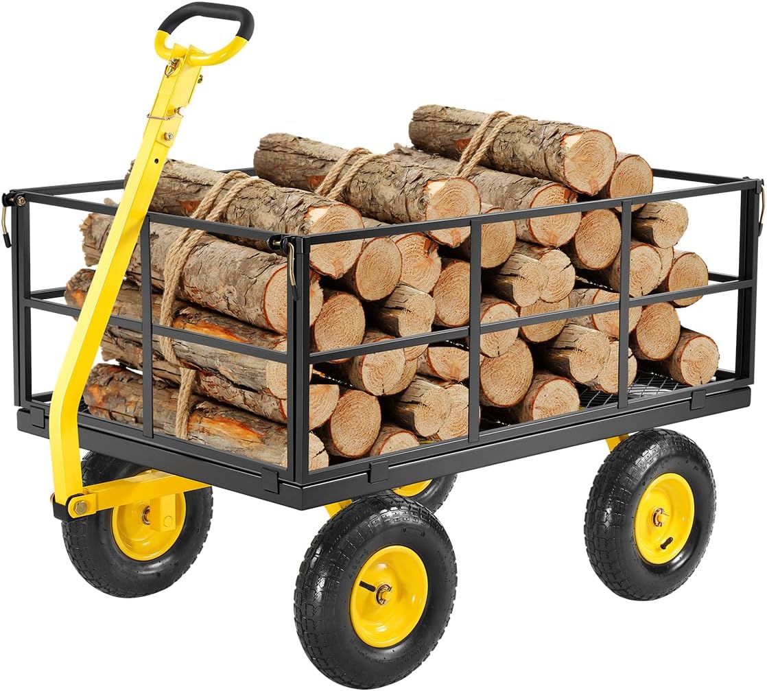 vevor 1400 lbs steel garden cart, heavy duty, main product view