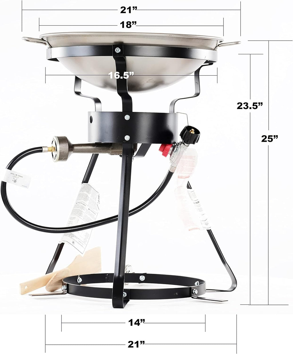 King Kooker 24WCA 24" Bolt Together Portable Outdoor Sauté Cooker w/Steel Wok, Silver, large