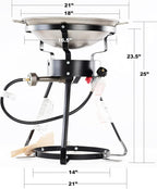 King Kooker 24WCA 24" Bolt Together Portable Outdoor Sauté Cooker w/Steel Wok, Silver, large