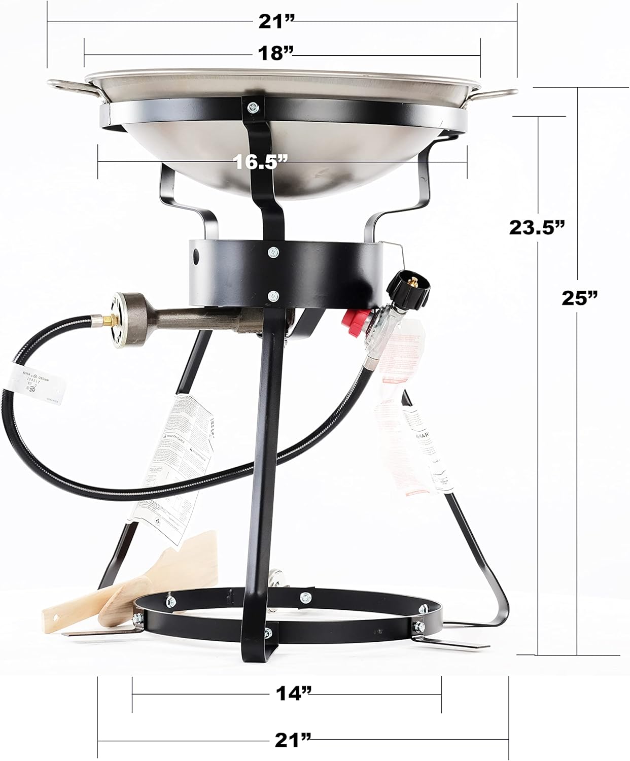 King Kooker 24WCA 24" Bolt Together Portable Outdoor Sauté Cooker w/Steel Wok, Silver, large