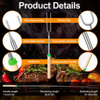 Eccliy 36 Pcs Roasting Sticks Campfire Smores Skewers for Fire 32 Inch Long Extendable Fork Smores Sticks with Wooden Handle 3 Pcs Storage Bag for Cooking Grill Hot Dog Camping Accessories