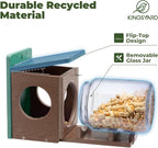 Kingsyard Recycled Plastic Squirrel Feeder for Outside, Squirrel Feeder Box with Peanuts Corn Storage Jar, Sturdy & Durable, Weatherproof (Green & Brown) | Sturdy & Durable Recycled Plastic, Removable Peanuts Corn Storage Jar, No Assembly Required