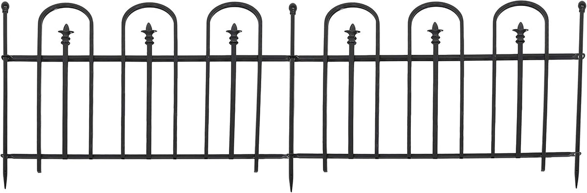 sunnydaze strasbourg 6' steel decorative garden fence panels, main product view