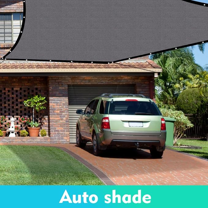 90% Shade Cloth Sun Shade Fabric for Patio Garden Pergola Shade Cover Canopy with Gromments (Grey, 8X10 FT)