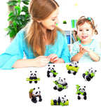 Panda Figurines 8pcs Fairy Garden Accessories Kit Home Outdoor | Cute panda set, 8 unique poses, solid PVC, waterproof. Great for fairy gardens, office, cake toppers. Ideal gift