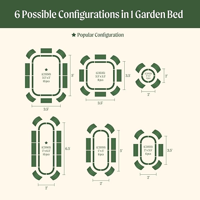 Vego garden Aluzinc Raised Garden Bed Kits, 17" Tall 6 in 1 Modular Metal Raised Planter Bed for Vegetables Flowers Patio Ground Planter Box, Sky Blue