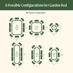 Vego garden Raised Garden Bed Kits, 17" Tall 6 in 1 Modular Metal Raised Planter Bed for Vegetables Flowers Patio Ground Planter Box-Olive Green
