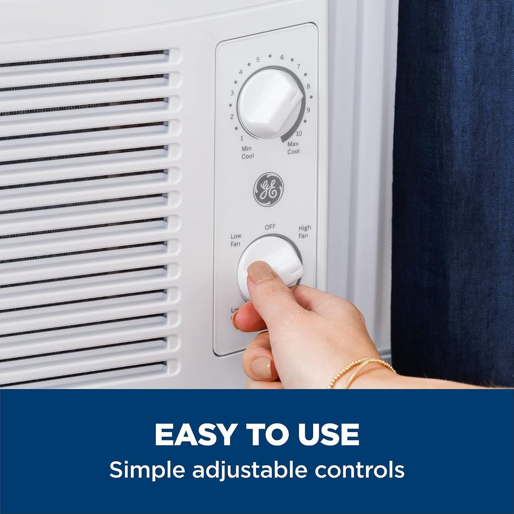 ge window air conditioner unit, 5,000 btu for, side view