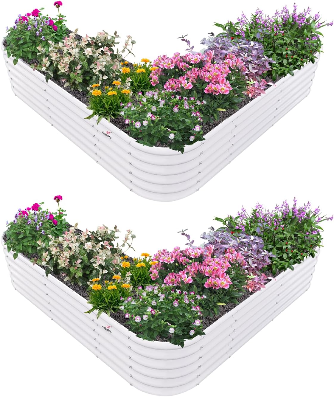 anleolife 2-bed 81x81in heart-shaped raised garden beds, antique, main product view