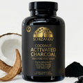 schizandu organic activated charcoal capsules, coconut shell, 210, main product view