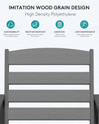 SERWALL 6 Pieces Outdoor Patio Bar Set with 9ft Umbrella, Outdoor HDPE Barstool and Table Furniture Set with Patio Umbrella, Gray