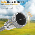 DERAYSION Solar Lights Outdoor, 8 Pack Solar Pathway Lights Waterproof Garden Lighting,Stainless Steel Pole Auto Dusk-to-Dawn Starburst for Path, Yard, Walkway, Driveway, Landscape(2700K Warm White)