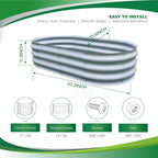 Gardmax Galvanized Raised Garden Bed, Lightweight Planter Boxes Outdoor with Easy Assembly, Large Garden Bed for Vegetables, Fruits, Flower Silver