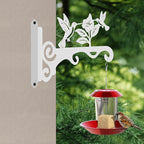 Elegant Bird Pattern Wall Hooks - 10/12/14 Inch Metal Plant Hangers for Indoor & Outdoor - Rust-Resistant Bracket for Plants, Feeders, Chimes, Lanterns (2, White, 10 inch)