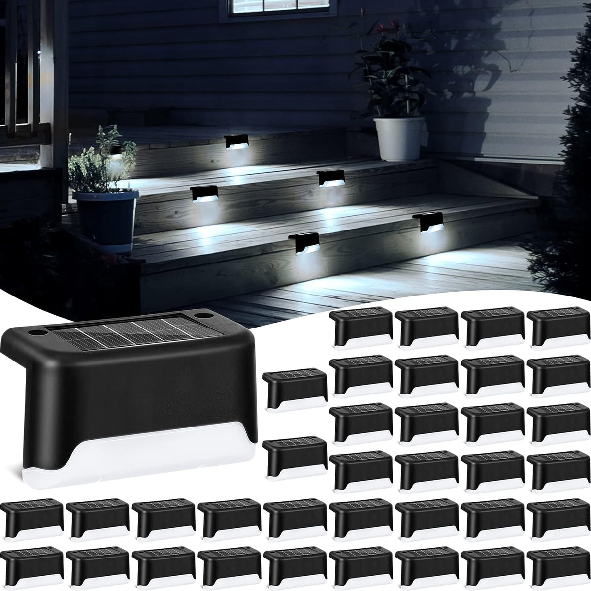 tuanse 36 pack solar deck lights outdoor step, main product view