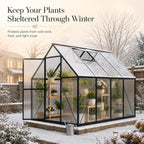 hooyeah 6x4 ft small polycarbonate greenhouse, walk-in greenhouses, package contents