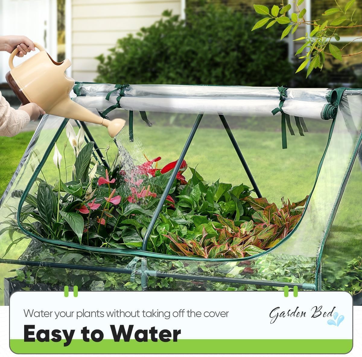quictent 4x3x2ft galvanized raised garden bed with cover, package contents