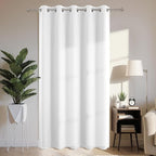 Joydeco Blackout Patio Sliding Door Curtains 90 Inches Long, Grommet Privacy Room Divider Curtains, Extra Wide Thermal Blackout Drapes for Bedroom Living Room (Pure White, 70Wx90L, 1 Panel)