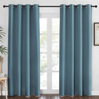 NICETOWN Blackout Curtains 84 Inch Length, Thermal Insulated Room Darkening Drapes Grommet Window Covering for Living Room Bedroom (W52 x L84 Inch, 1 Panel, Smoky Blue)