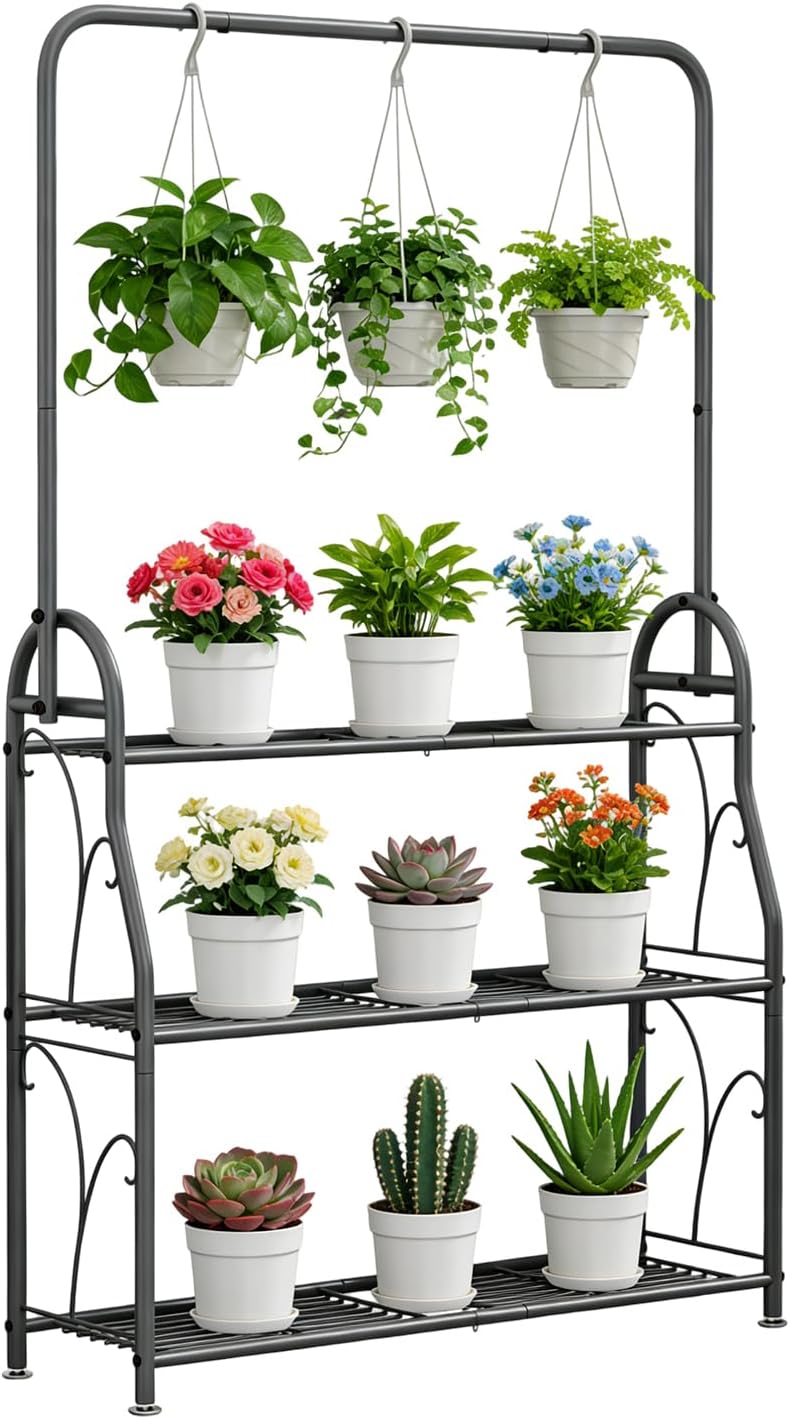 sorcedas plant stand outdoor indoor 3 tier metal, main product view