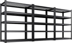 Set of 3 71"H Garage Shelving-3000LBS 5 Tier Storage Shelves,Adjustable Heavy Duty Metal Shelving Unit and Storage Large Wire Rack,Utility Steel Shelf For Shop Warehouse Industrial Pantry 71"x35"x16"