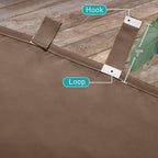 NICETOWN Outdoor Curtainss for Patio Waterproof, Self-Stick Tab Top Blackout Indoor Outdoor Dividers Wind Resistant Thermal Insulated Slider for Porch & Pergola, 52" Wide by 120" Long, Tan, 2 Pieces