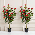 artificial camellia tree 2 pack, 3ft faux camellia, main product view