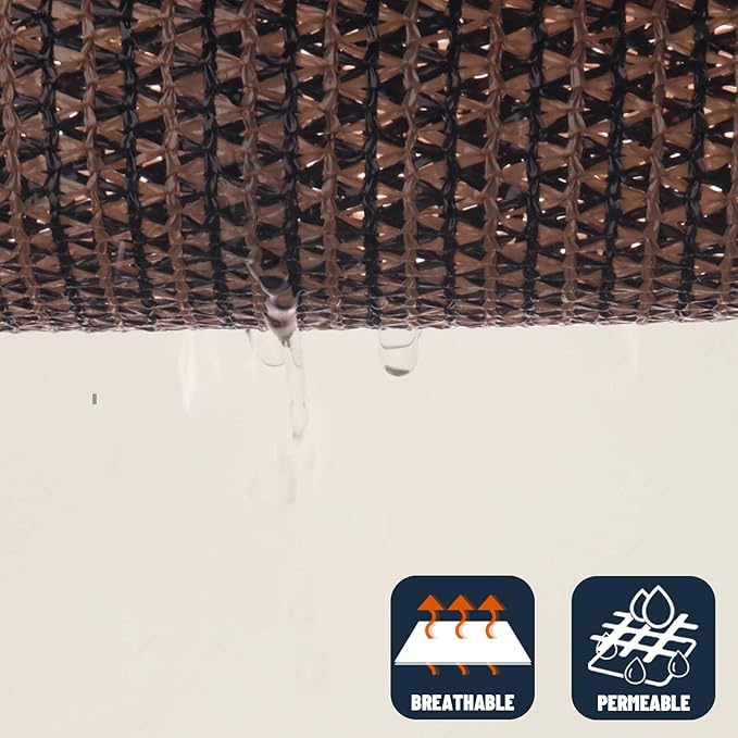 SUNNY GUARD Custom Size 7'x16'x16' Triangle Brown UV Block Sunshade for Backyard Yard Deck Patio Garden Outdoor Activities and Facility(Customized)