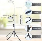 25 Watt Grow Light with Stand, Enough Bright, NO Need Adapter, 4/8/12/16/20H 5-Mode Timer, Natural Sunlight Full Spectrum Plant Growing Lamps for Tall Houseplants & Bonsai Tree