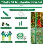 cludoo 232pcs garden stakes set with 70 sets shown in use
