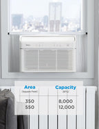 midea 8,000 btu smart inverter air conditioner window, view 9