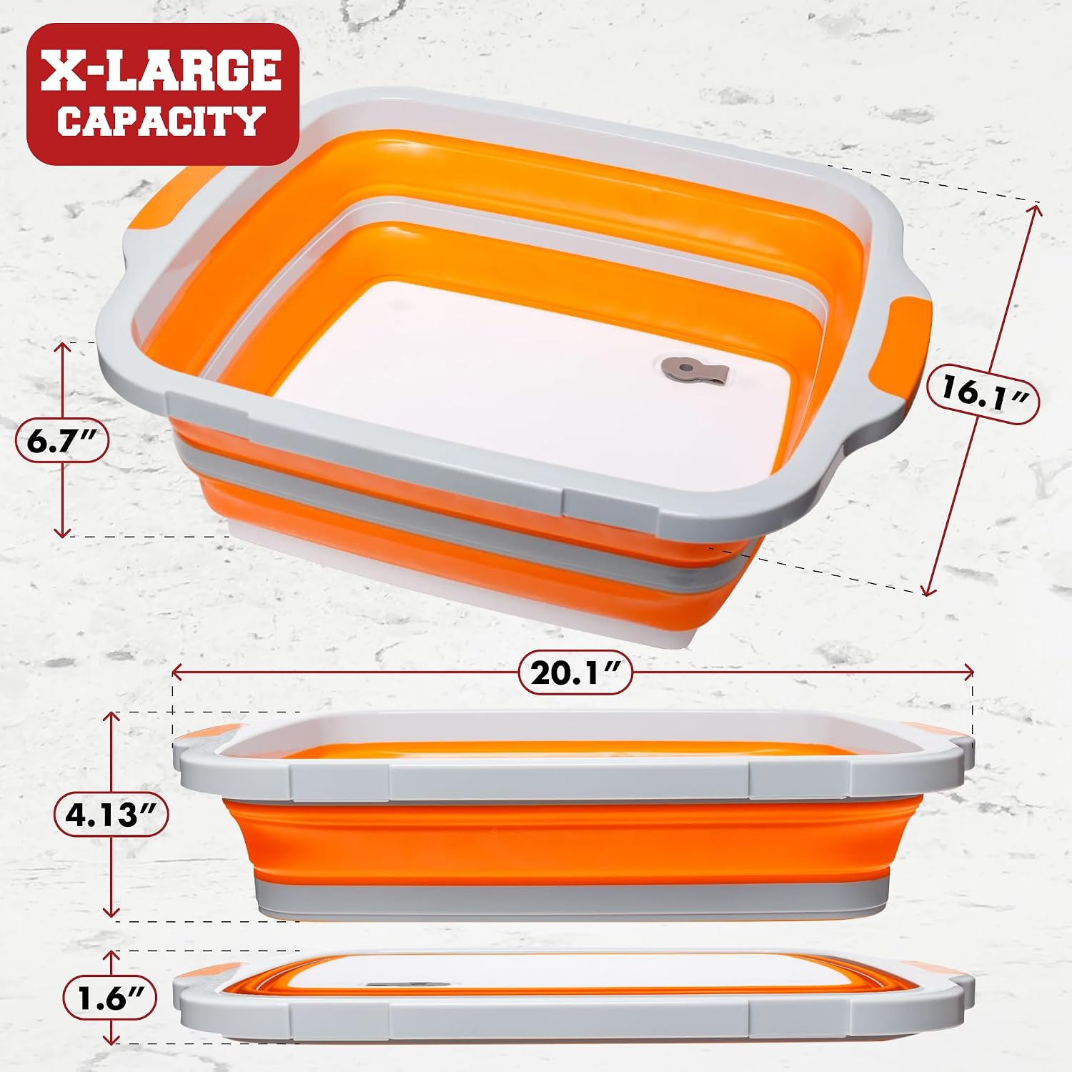 Collapsible XL Smoker & BBQ Prep Tub with Locking Lid | Includes Cutting Board, Meat Marinade & Brine Container For Turkey, Brisket & Ribs - Best Grill Accessories Gifts For Men