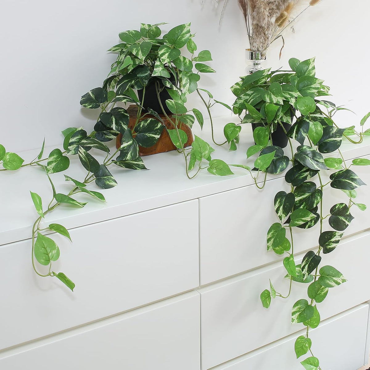 fake pothos hanging plants - 33" set of, main product view