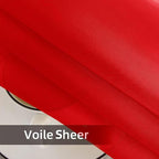 SpaceDresser Waterproof Outdoor Sheer Curtains for Patio - 2 Panels Rod Pocket Indoor Voile Sheer Curtain for Living Room,52W x 84L inch, Red