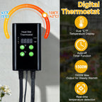 greenhouse heater with thermostat, 1500w outdoor heater, yellow, side view