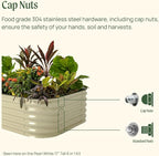 Vego garden 17" Tall 42" Round Raised Garden Bed Metal Raised Bed Planter Box for Vegetables Flowers Patio, Modern Gray
